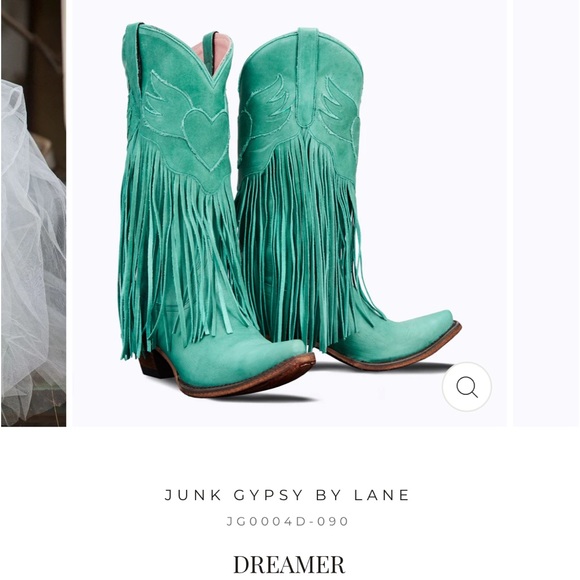 Junk Gypsy Lane Fringe Teal Cowboy 🤠 Boots 7.5 7 - Picture 3 of 16